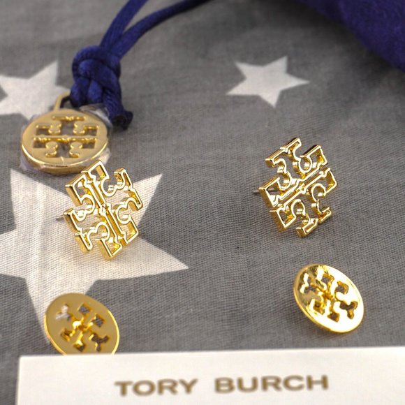 Tory Burch Britten Gold Stud Earrings (Brand New with Dust Bag) - Picture 5 of 6